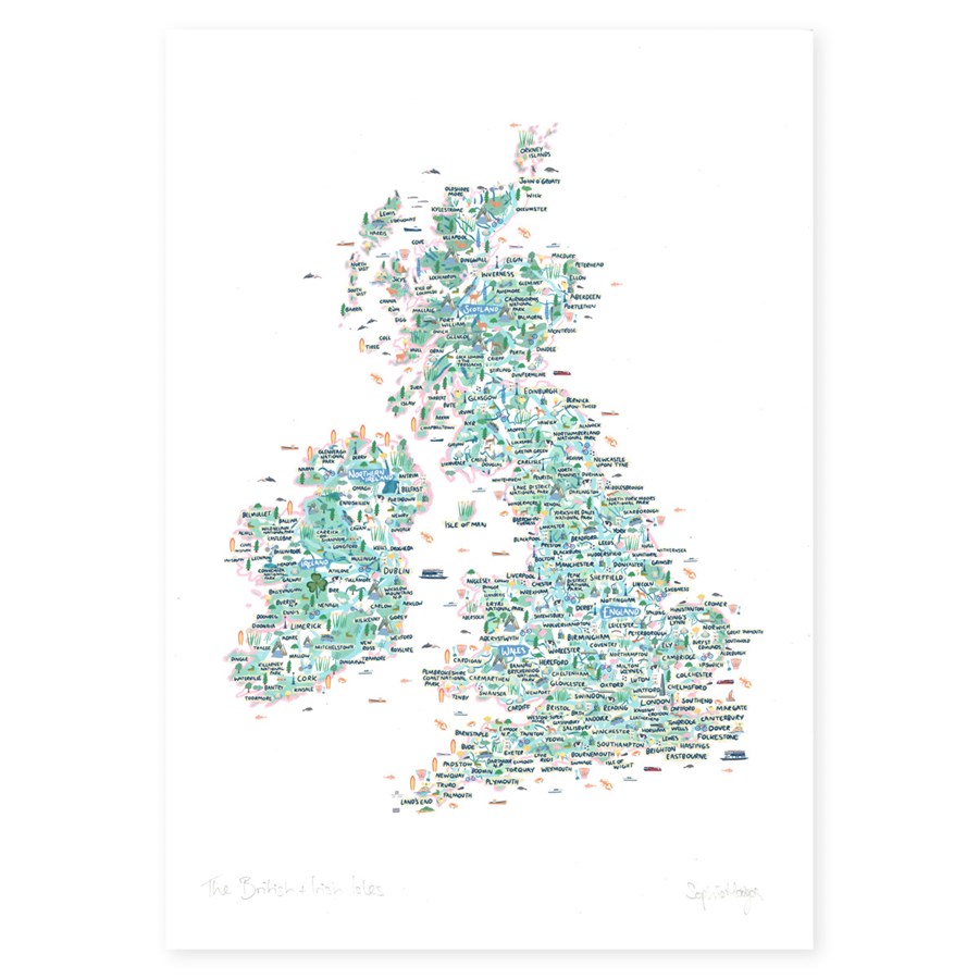 Illustrated British and Irish Isles Print | Canterbury Cathedral