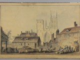 A drawing of Canterbury Cathedral called West End of the Cathedral at Canterbury, by Samuel Hieronymous Grimm (1733–1794)