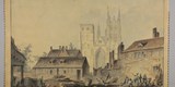 A drawing of Canterbury Cathedral called West End of the Cathedral at Canterbury, by Samuel Hieronymous Grimm (1733–1794)