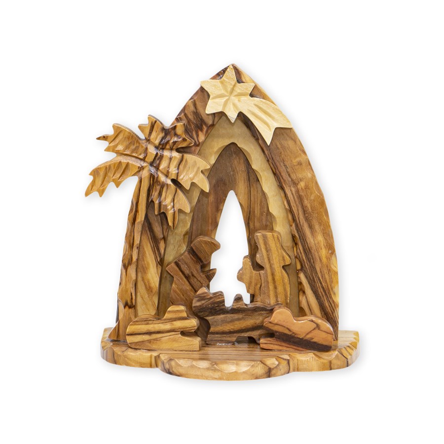 Image of Olive Wood Nativity Rt4352