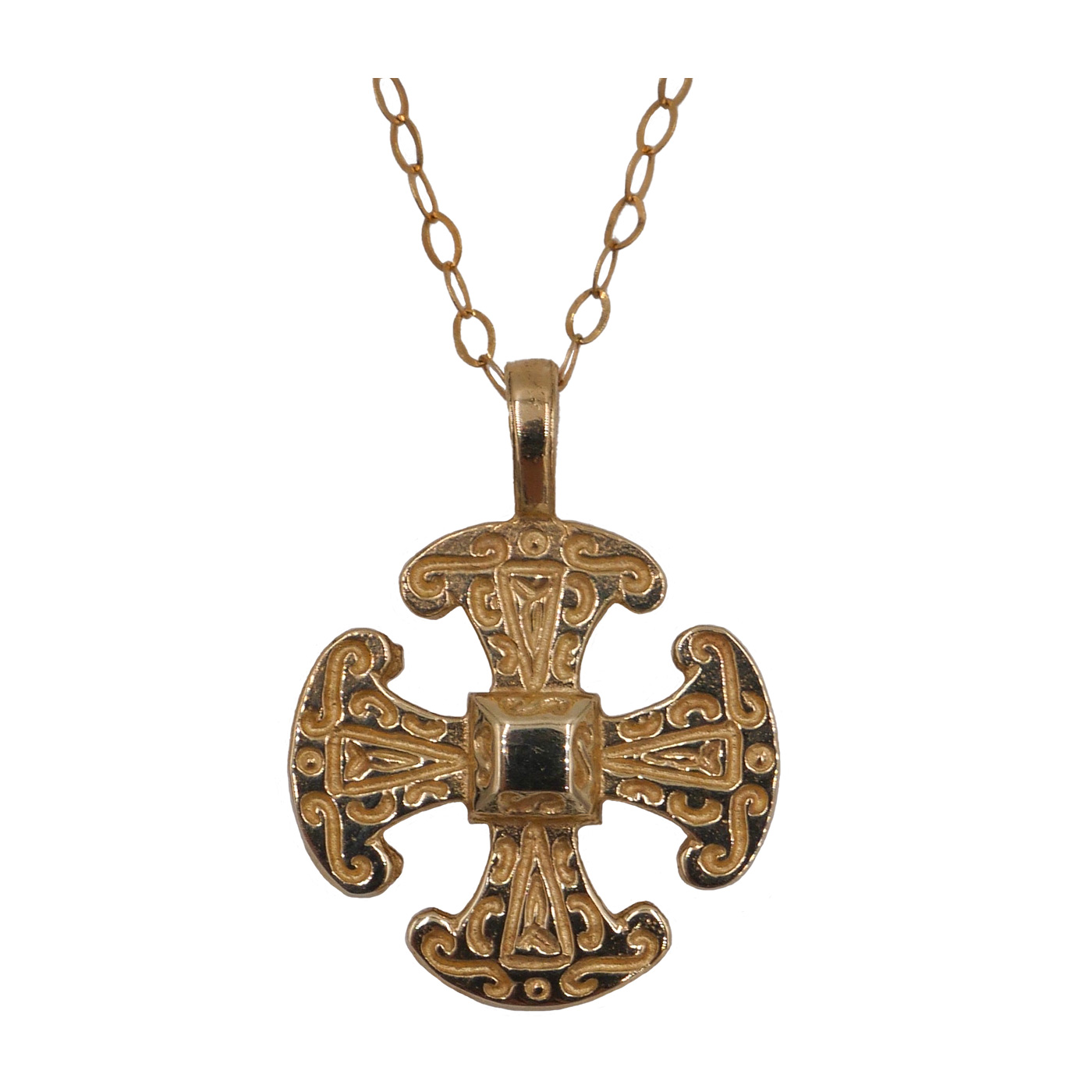 Sterling Silver with Gold Canterbury Cross Pendant Small | Canterbury ...